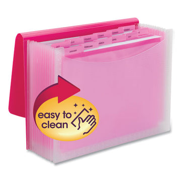 Smead® Poly Expanding File, 12 Sections, Letter Size, Pink-clear freeshipping - TVN Wholesale